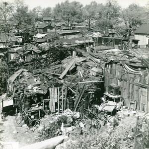 France Paris WWII Guerre Occupation Allemande Bidonville Porte d'Ivry Ancienne Photo 1942