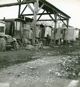 France Paris WWII Guerre Occupation Allemande Bidonville Porte d'Ivry Ancienne Photo 1942