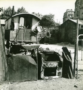 France Paris WWII Guerre Occupation Allemande Bidonville Porte d'Ivry Ancienne Photo 1942