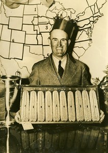 USA Chicago Farmer William Curry King of Corn Agriculture Show Press Photo 1937