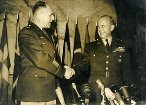 USA General Gruenther replaces General Ridgway at NATO Old Press Photo 1953