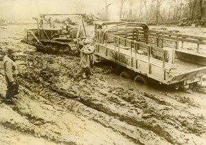 Germany WWII American Military Operation Truck in Mud Old Press Photo 1944