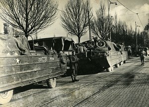 France Paris Construction of Boats Bridge French Overseas Fair Press Photo 1945