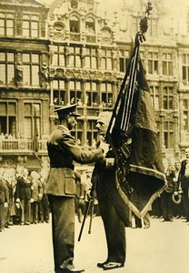 King Leopold of Belgium Review of Croix de Feu in Brussels Old Press Photo 1936