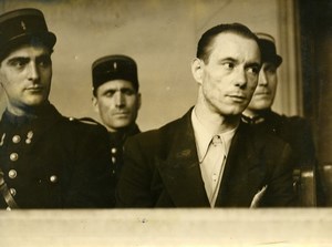 Paris Criminology Murderer Robert Garrigue Trial Policemen Old Photo 1948