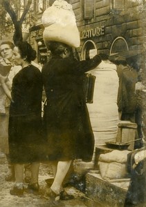 Italy Rome Roma Vittoria Place Post War Black Market Flour Old Photo 1946