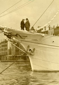 France Toulon Daladier on holiday on the Yacht Vellela II Old Photo 1933