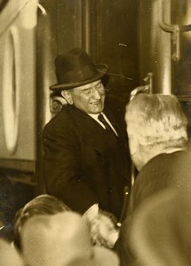 France Paris Gare du Nord President of Council Edouard Daladier Old Photo 1933