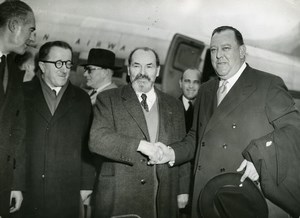 France le Bourget UNO Trygve Lie & Gustave Mary Mayor of Bourget Old Photo 1950