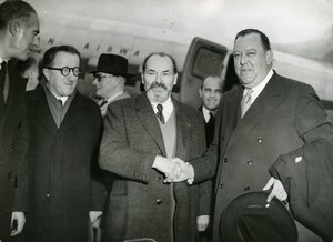 France le Bourget UNO Trygve Lie & Gustave Mary Mayor of Bourget Old Photo 1950