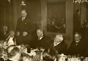 France Paris Flandin Regional Press Banquet at Restaurant Drouant Old Photo 1934