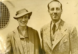 USA New York Belgian First Minister Van Zeeland & Wife Old Photo 1937