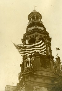 France Paris Town Hall Marne Battle Victory Celebration American Flag Photo 1930