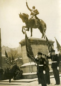 France Paris Jefferson Caffery US Ambassador Statue of Washington Old Photo 1948