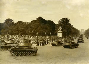 France Paris July 14 Celebration Military Parade Tanks Champs Elysees Photo 1952