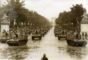 France Paris July 14 Parade Tanks Champs Elysees Old Photo 1968