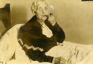 France Birthday Elisabeth Helling Last Woman Miner Smoking Pipe Old Photo 1937