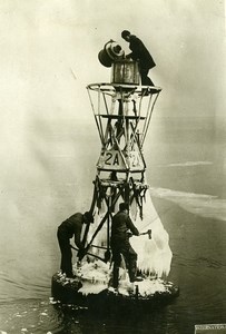 Canada Newfoundland Icebreaking on Buoys Lighthouses Old Photo 1930