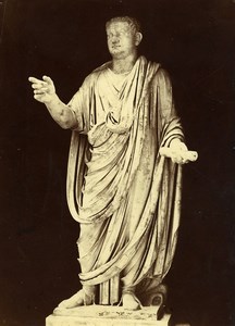 Italy Museum Antiquity Roman Sculpture Orator Public Speaker Old Photo 1880