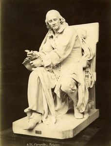 France Museum Sculpture of Corneille by Falguiere Old Photo 1880