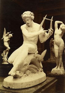 France Museum Sculpture Arion & Dolphin by Hiolle Old Photo 1880