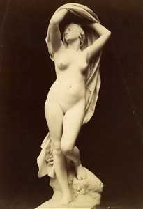 France Museum Sculpture Woman Study Old Photo 1880