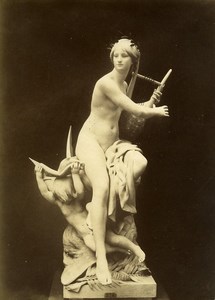 France Museum Sculpture La Poesie Francaise par Théophile Barrau Old Photo 1880