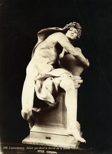 France Museum Sculpture Spirit Guarding the Secret of the Tomb Old Photo 1880
