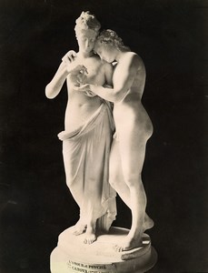 France Louvre Museum Sculpture Love and Psyche by Canova Old Photo 1880