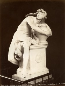 France Museum Sculpture Spirit Guarding the Secret of the Tomb Old Photo 1880