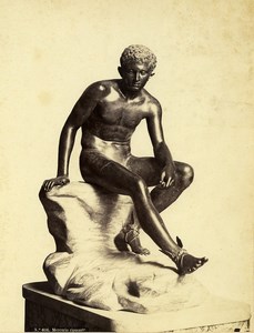 Italy Sculpture Mercury Resting Old Photo Robert Rive 1870