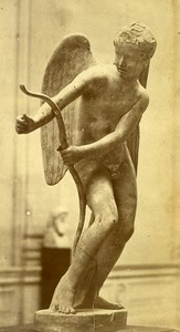 France Museum Sculpture Angel & Bow Old Photo 1870