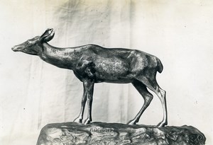 France Paris Art Deco Cadran Workshop Irenée Rochard Deer Old Photo 1930