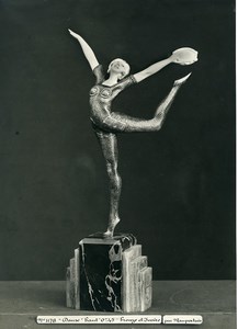 France Paris Art Deco Atelier Cadran création de Maupertuis Danse Bronze Ivoire Ancienne Photo 1930