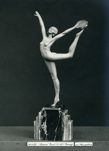 France Paris Art Deco Atelier Cadran création de Maupertuis Danse Bronze Ancienne Photo 1930