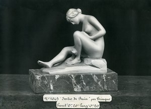 France Paris Art Deco Cadran Workshop Trinque After the Bath Old Photo 1930