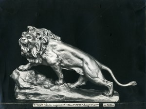 France Paris Art Deco Atelier Cadran création de Pellier Lion Rugissant Ancienne Photo 1930