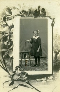 France Portrait Young Girl Denise Deguin Buret Old Cabinet Photo 1910