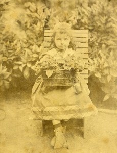Algeria Constantine Portrait Young Girl Old Cabinet Photo Cougot 1890