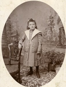 France Lille Portrait Young Girl Old Cabinet Photo Cayez 1890