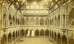 Belgium Antwerp Stock Exchange Interior Architecture Old Photo 1880