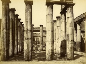 Italy Pompeii Temple Casa di Marco Epidio Sabino Old Albumen Photo 1880