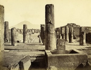 Italy Pompeii Pompei il Foro Old Albumen Photo 1880
