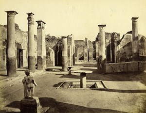 Italy Pompeii Casa Marco Olconio House Old Albumen Photo 1880