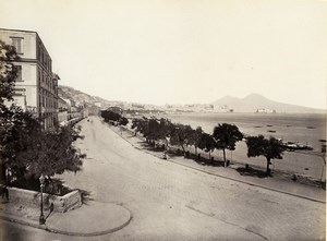 Italy Naples Napoli Posillipo Panorama Old Albumen Photo Sommer 1880