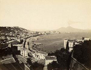 Italy Naples Napoli Panorama Vesivius Vesivio Volcano Albumen Photo Sommer 1880