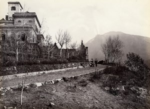 Italy Napoli Naples Vesuvio Vesuvius Observatory Old Albumen Photo Sommer 1880