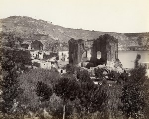 Italy Napoli Naples Baia Diana & Venus Temple Old Albumen Photo Sommer 1880