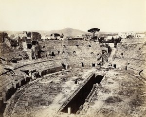 Italy Pozzuoli Amphitheater Anfiteatro Flavio Old Albumen Photo Sommer 1880