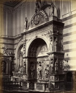 Italy Naples Napoli San Giovanni a Carbonara Church Interior Albumen Photo 1880
